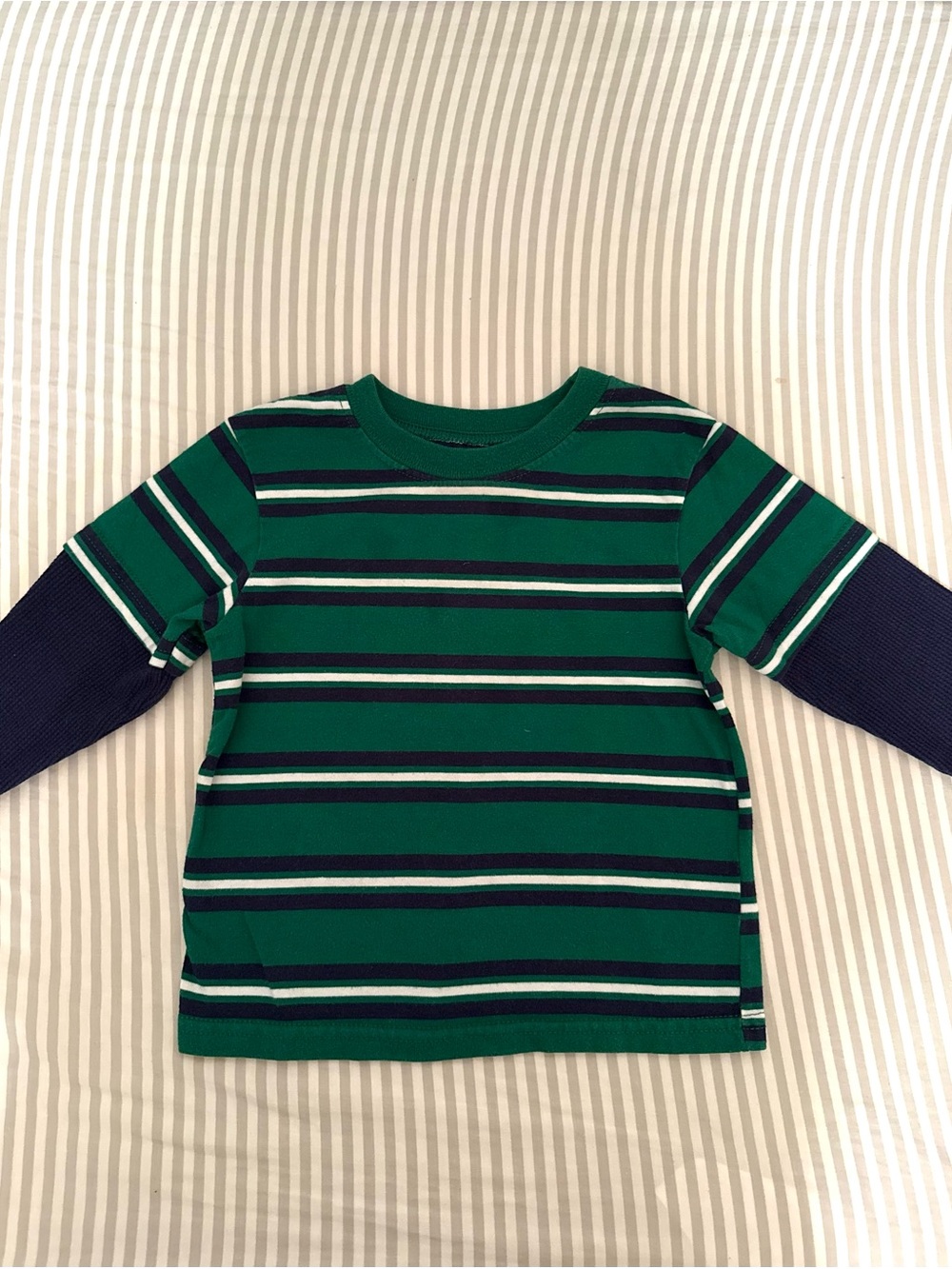 Garanimals Striped Long Sleeve Shirt Green Size 2T Like New